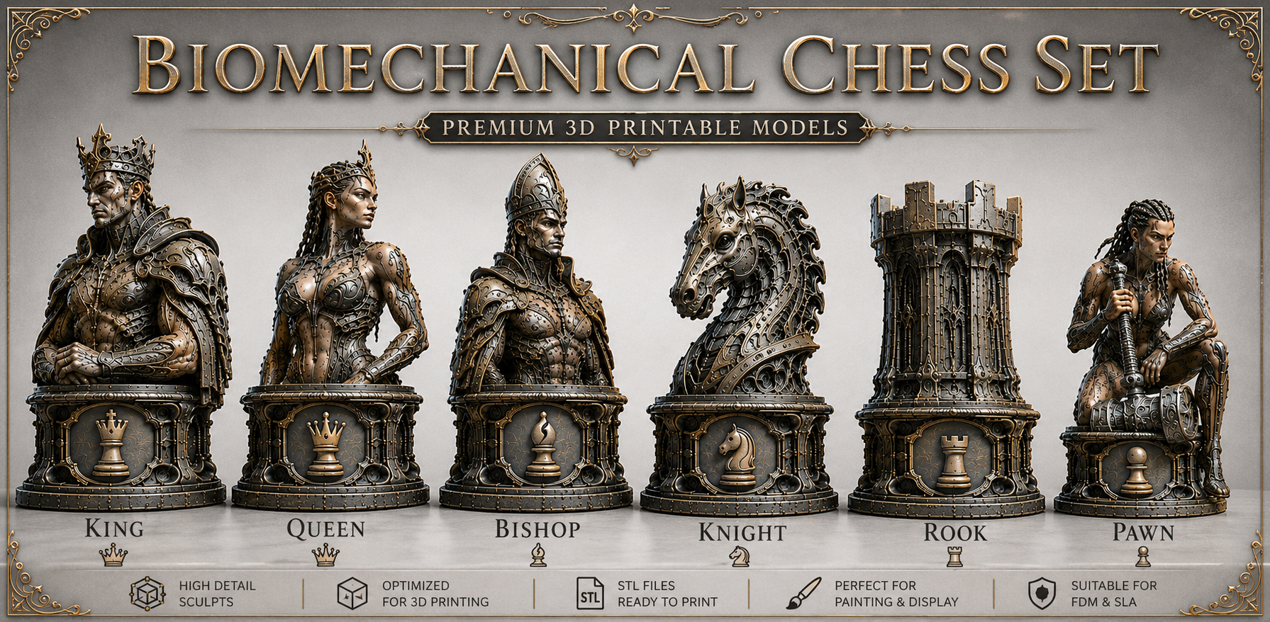 biomechanical chess set 1 biomechanical chess set 1