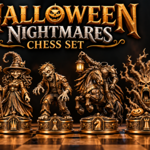 halloween nightmares chess set