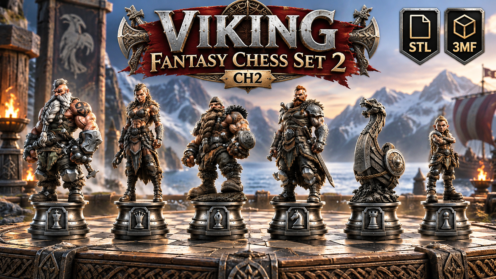 viking fantasy chess set 2 viking fantasy chess set 2